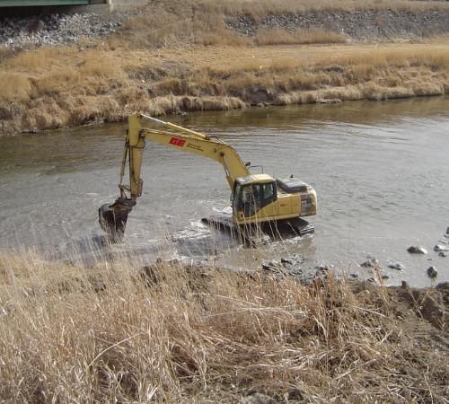 Salt Creek Levee Construction